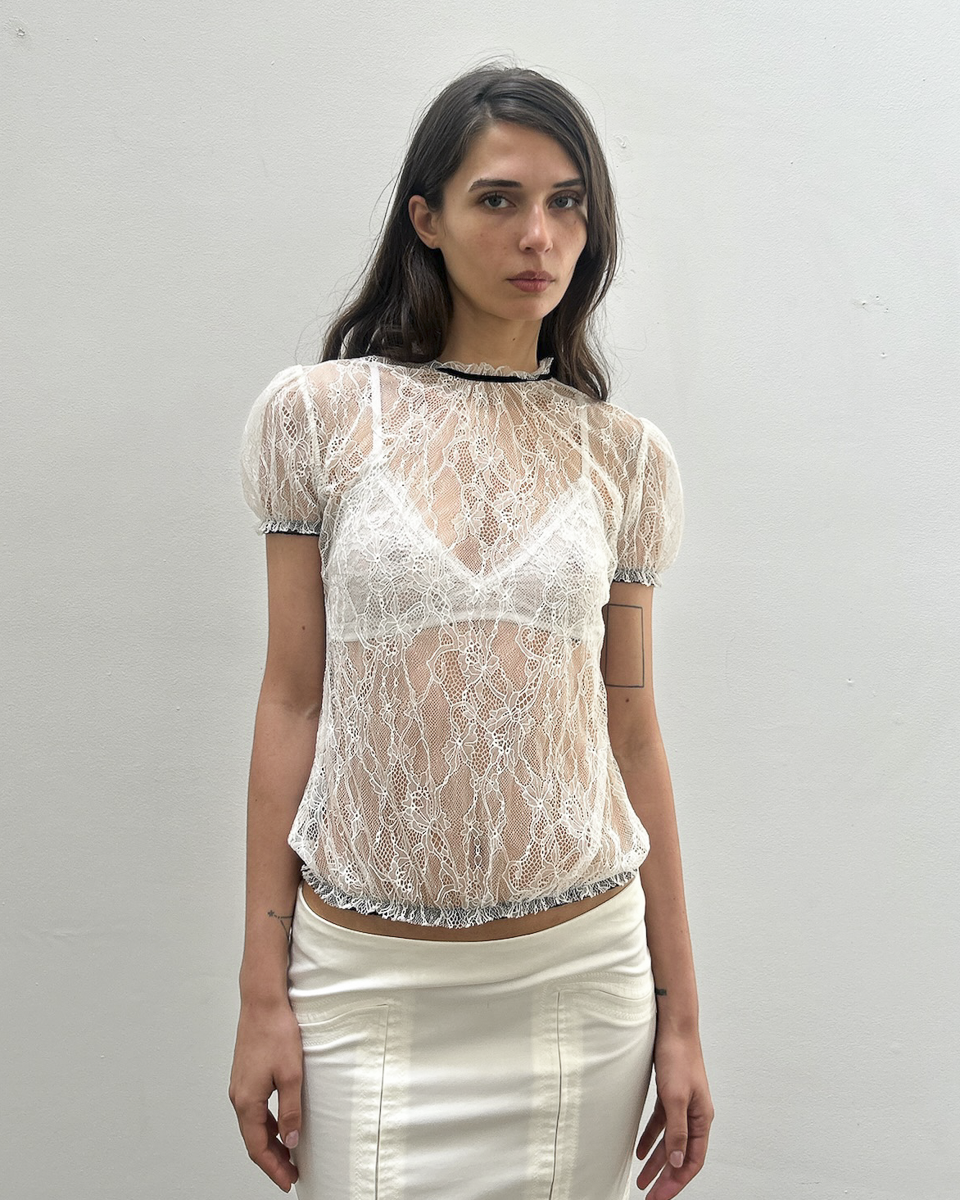 Floral Lace Bow Top