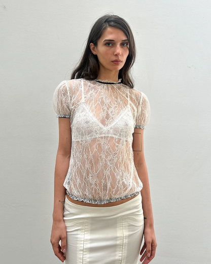 Floral Lace Bow Top