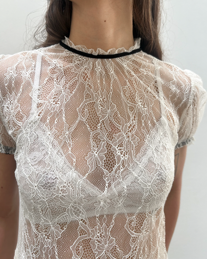 Floral Lace Bow Top