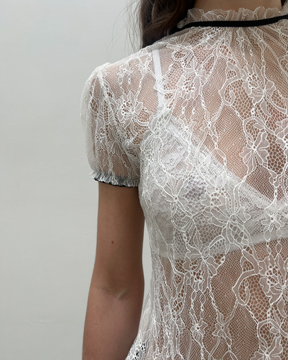 Floral Lace Bow Top