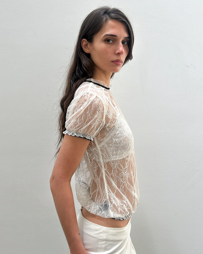 Floral Lace Bow Top