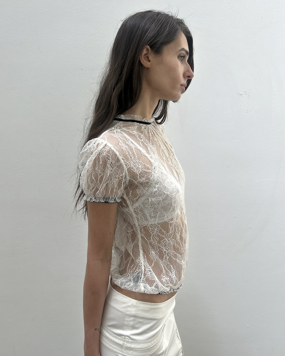 Floral Lace Bow Top
