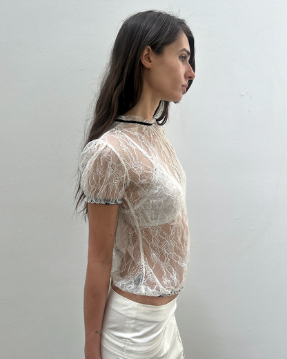 Floral Lace Bow Top