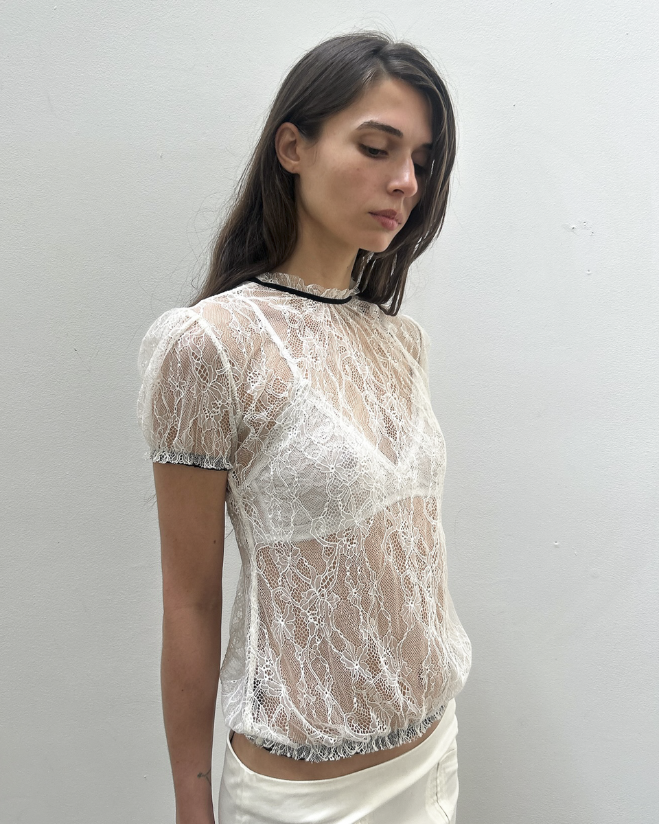 Floral Lace Bow Top