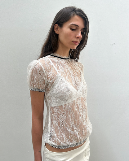Floral Lace Bow Top