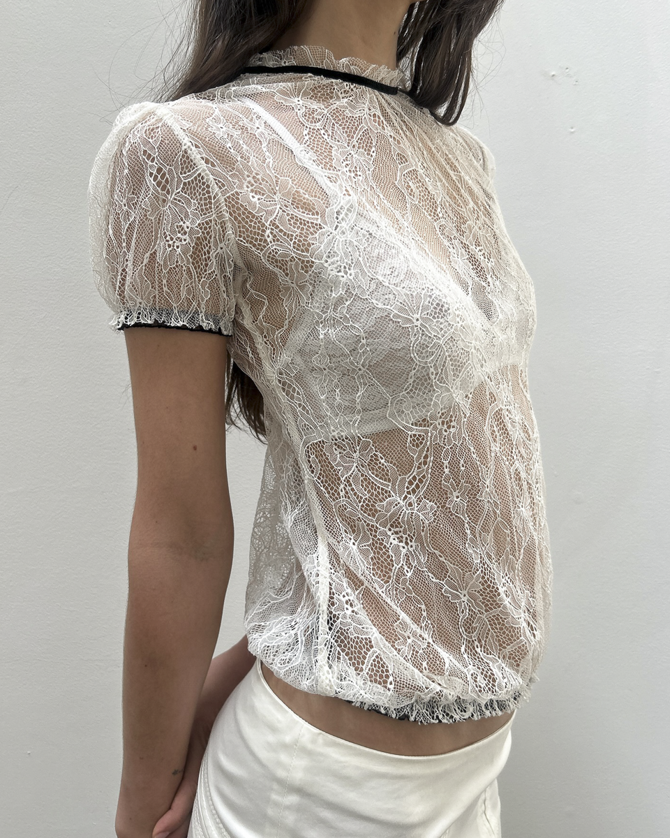 Floral Lace Bow Top