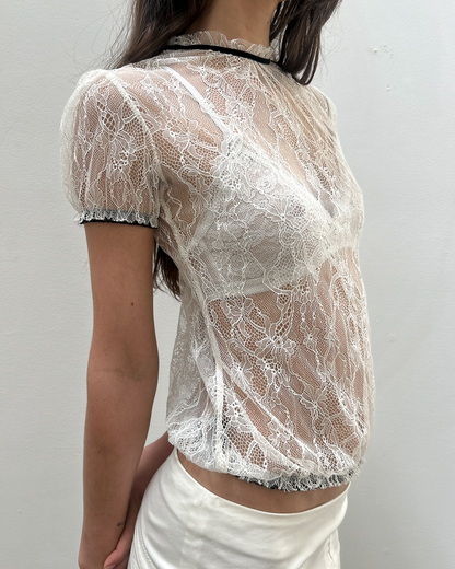 Floral Lace Bow Top