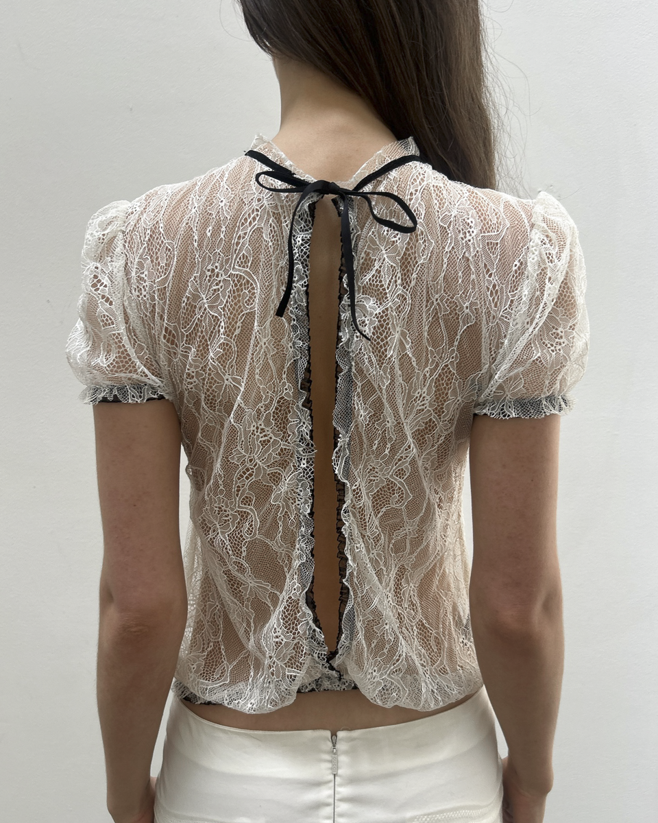 Floral Lace Bow Top