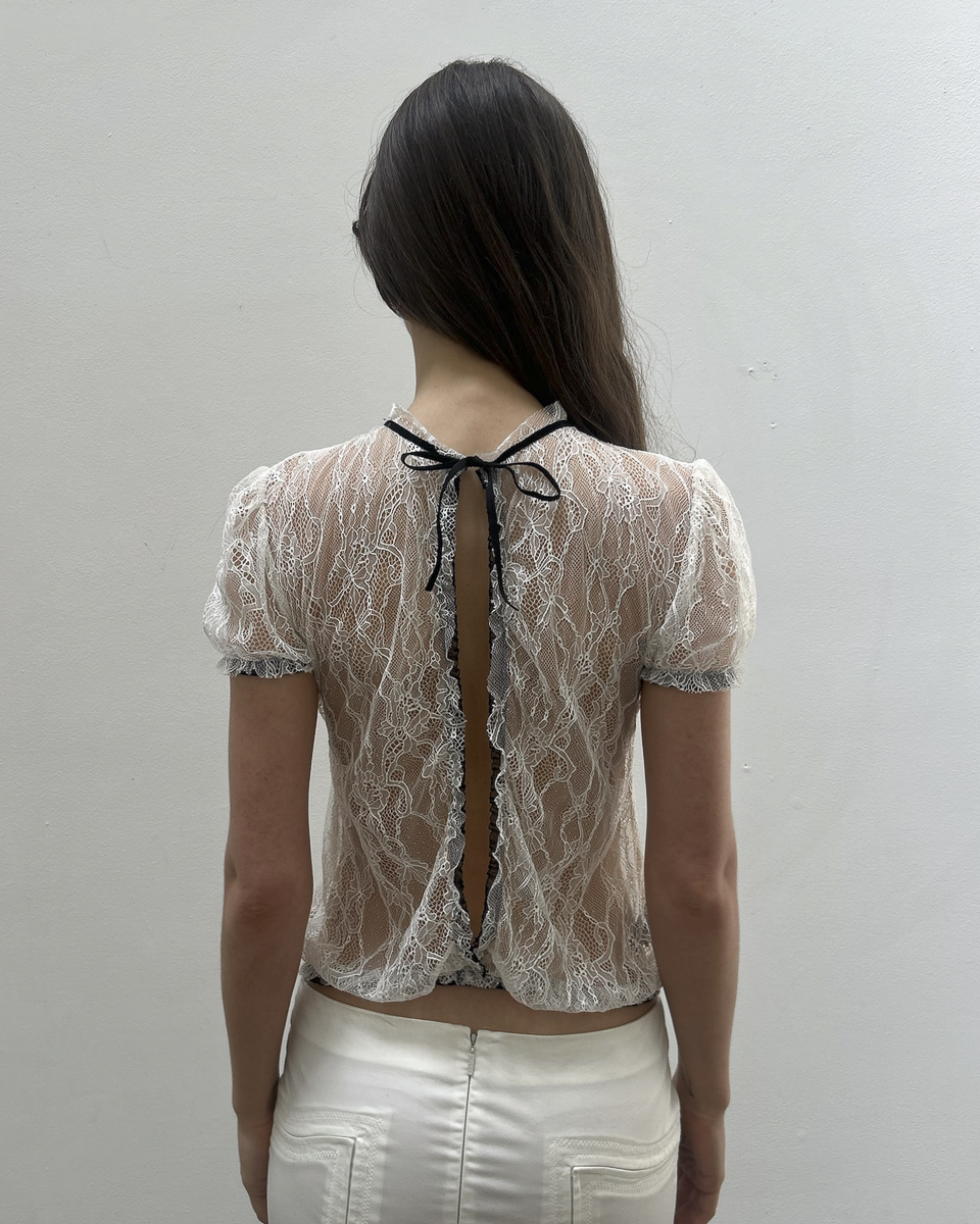 Floral Lace Bow Top