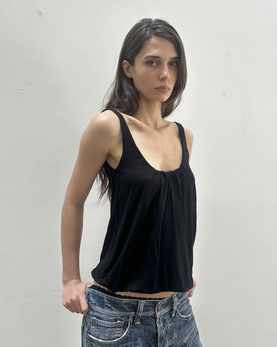 Gucci by Tom Ford Silk-Knit Gathered Tank Top