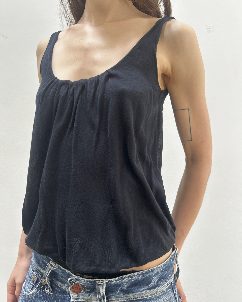 Gucci by Tom Ford Silk-Knit Gathered Tank Top