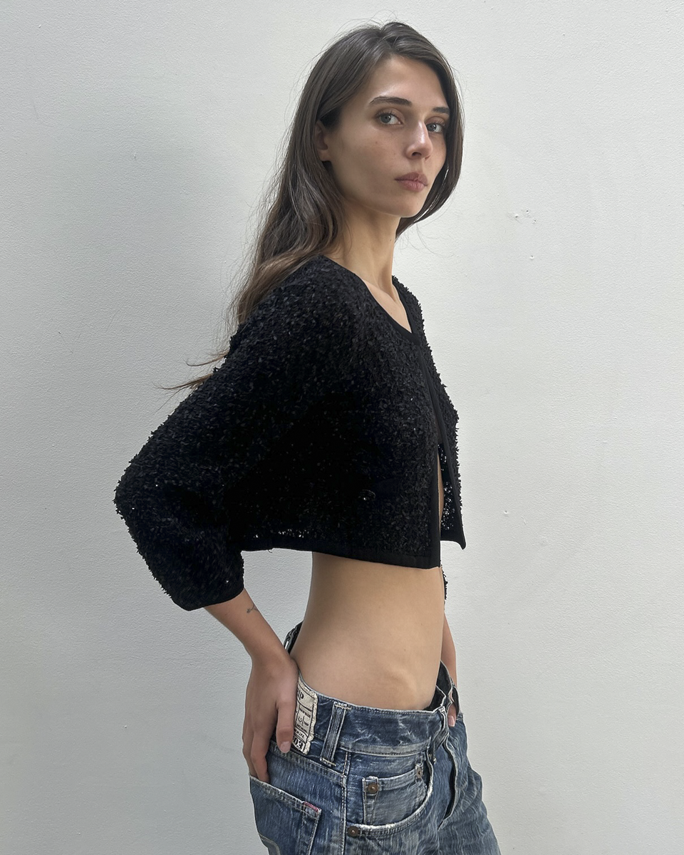 Courrèges Cropped Bouclé Jacket