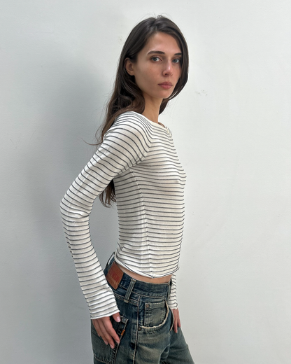 Emporio Armani Striped Button Top
