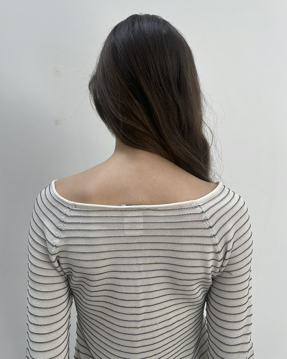 Emporio Armani Striped Button Top