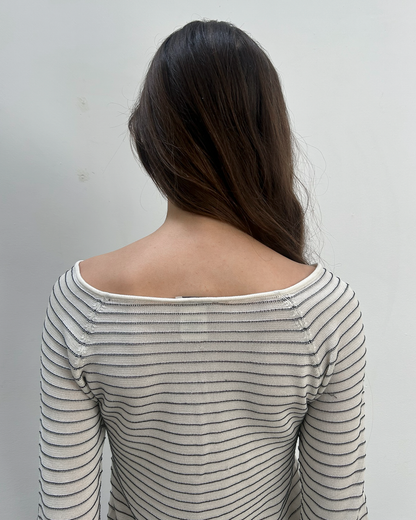 Emporio Armani Striped Button Top