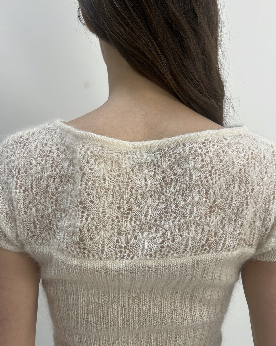 Philosophy di Alberta Ferretti Mohair Lace Knit Top