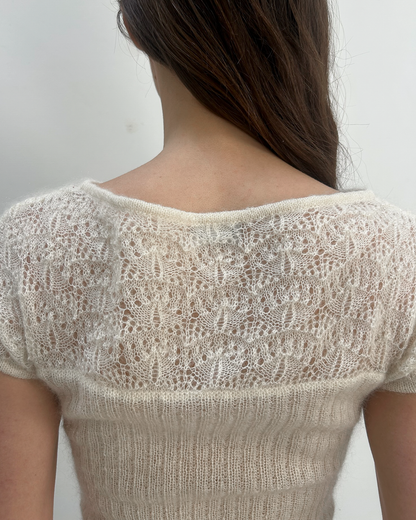 Philosophy di Alberta Ferretti Mohair Lace Knit Top