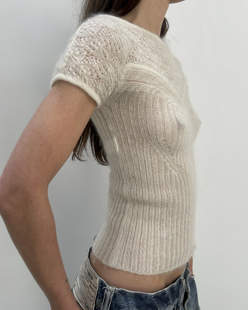 Philosophy di Alberta Ferretti Mohair Lace Knit Top