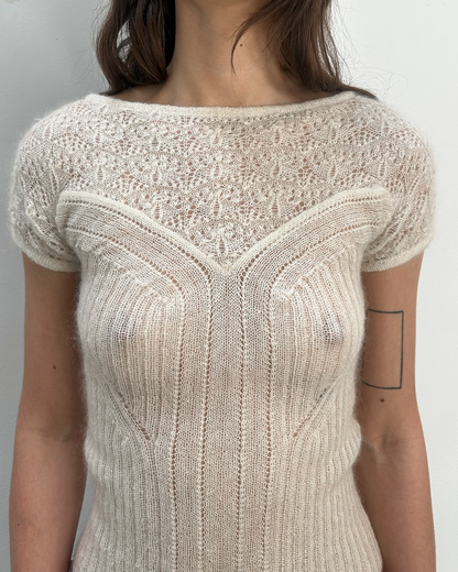 Philosophy di Alberta Ferretti Mohair Lace Knit Top