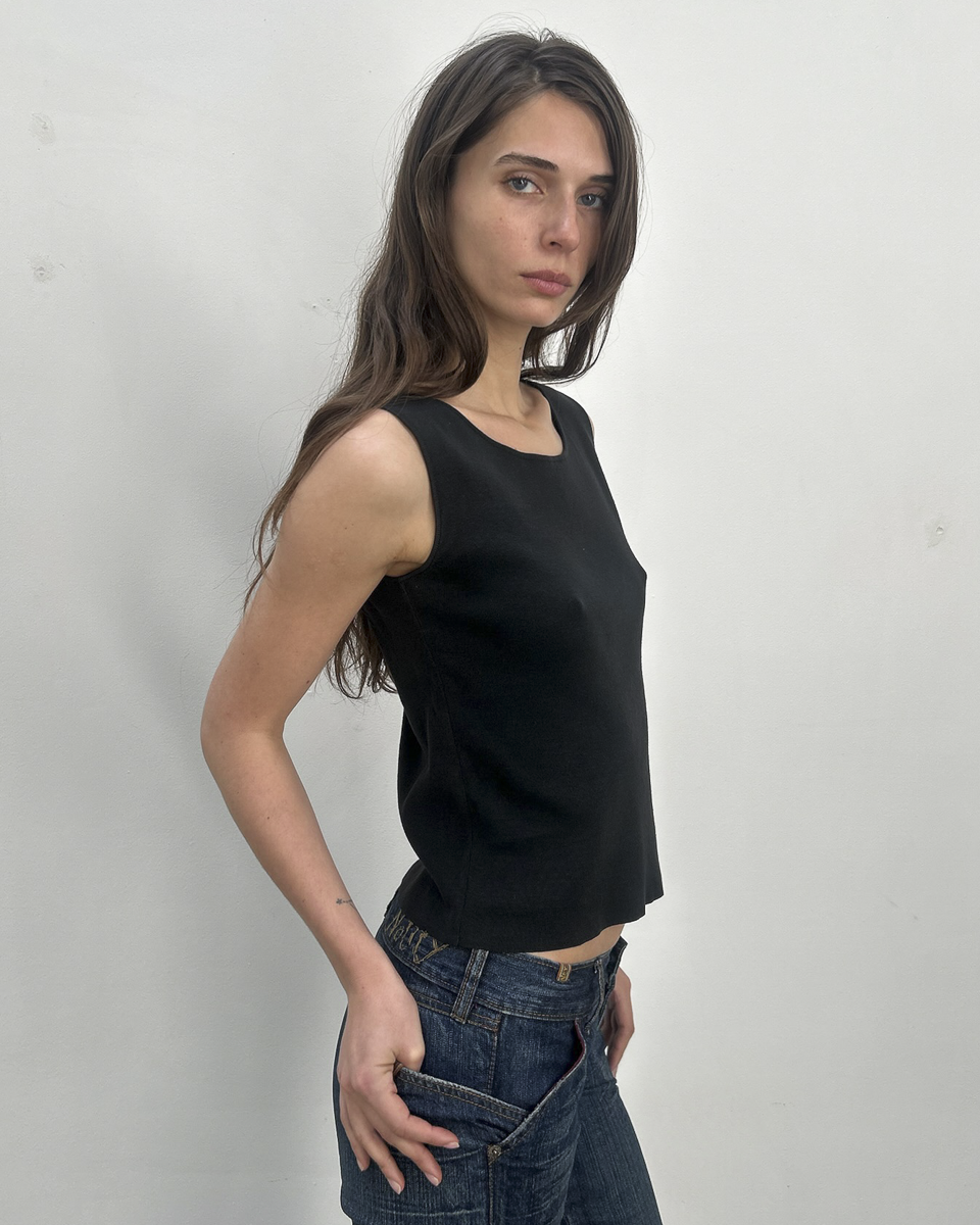 Chanel SS2002 Ribbed Knit Tank Top