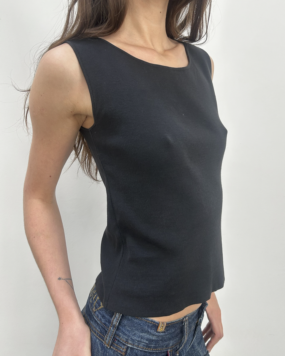 Chanel SS2002 Ribbed Knit Tank Top