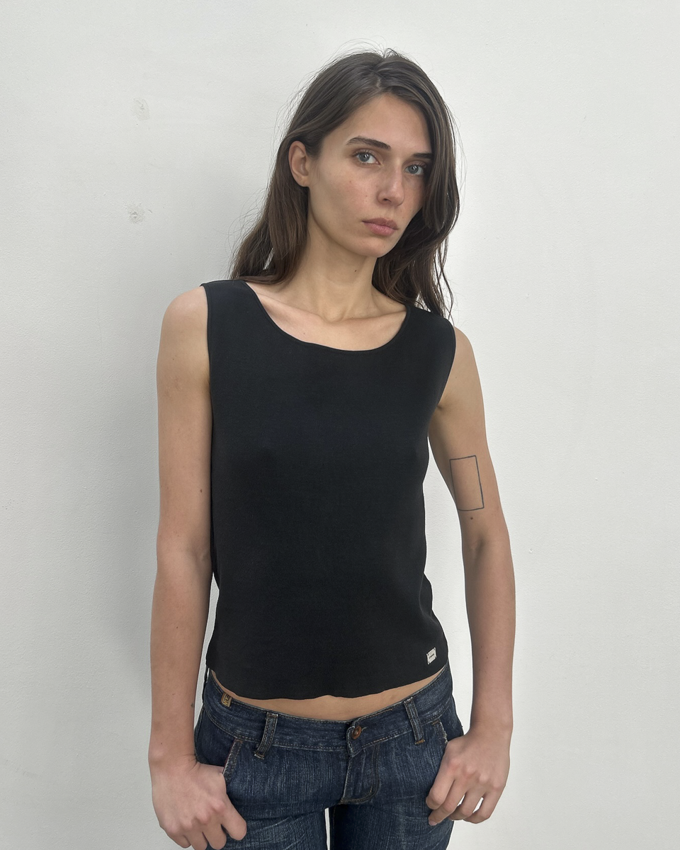 Chanel SS2002 Ribbed Knit Tank Top