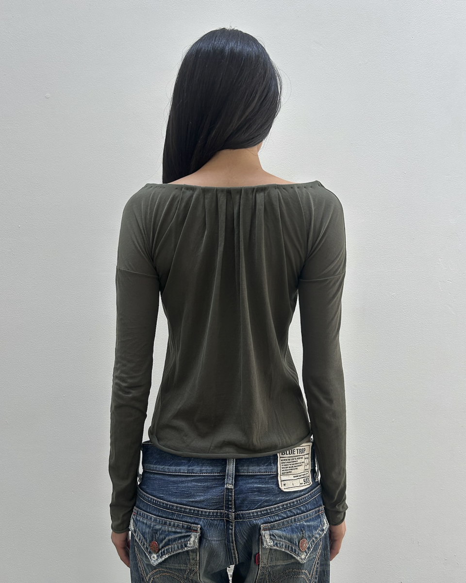 Gucci Ruched Tie-Front Top