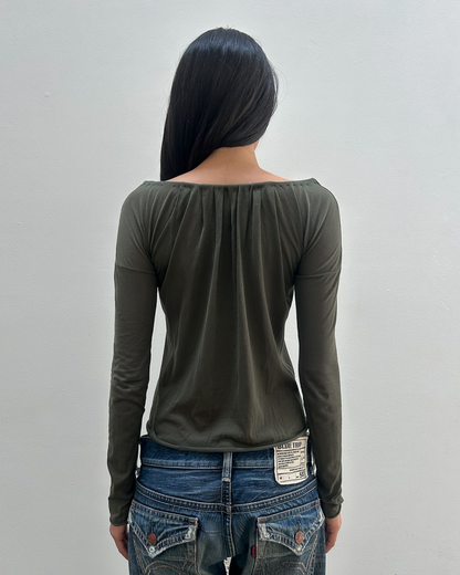 Gucci Ruched Tie-Front Top