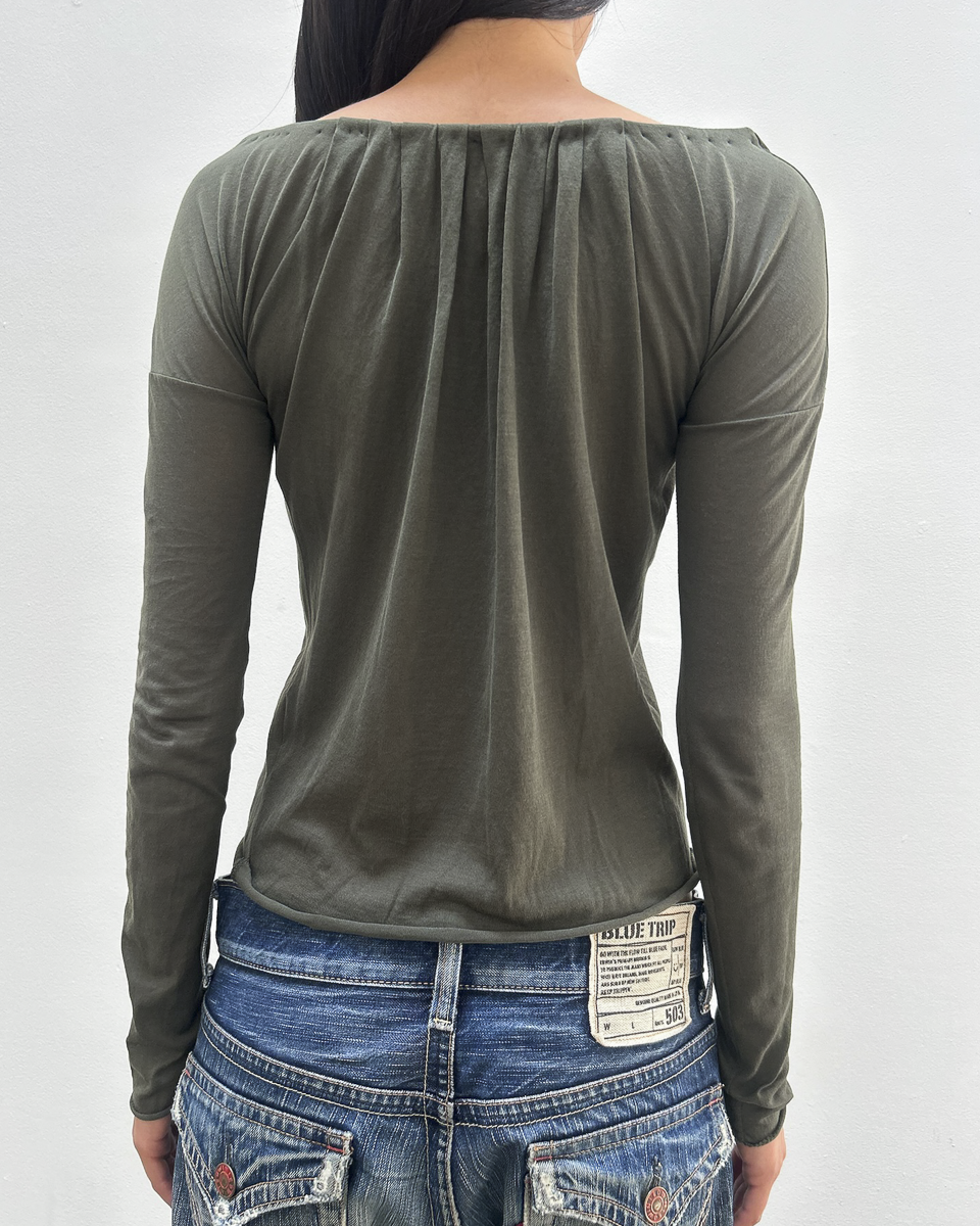Gucci Ruched Tie-Front Top