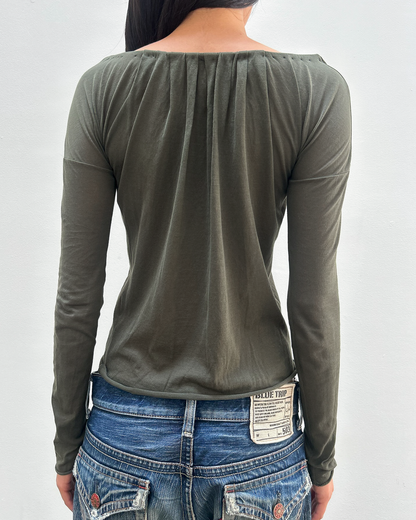 Gucci Ruched Tie-Front Top