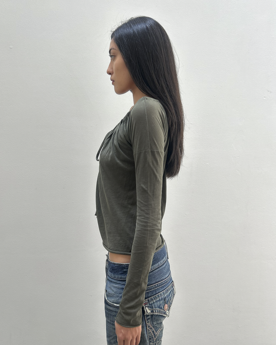 Gucci Ruched Tie-Front Top