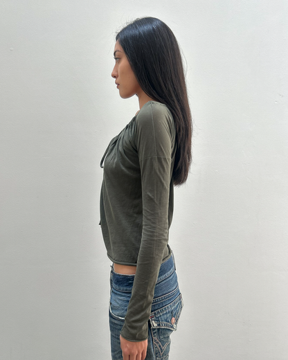 Gucci Ruched Tie-Front Top
