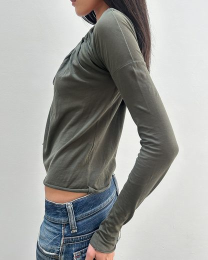 Gucci Ruched Tie-Front Top