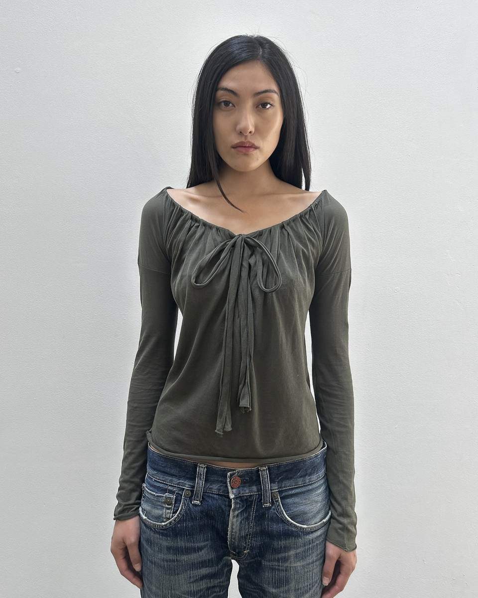 Gucci Ruched Tie-Front Top