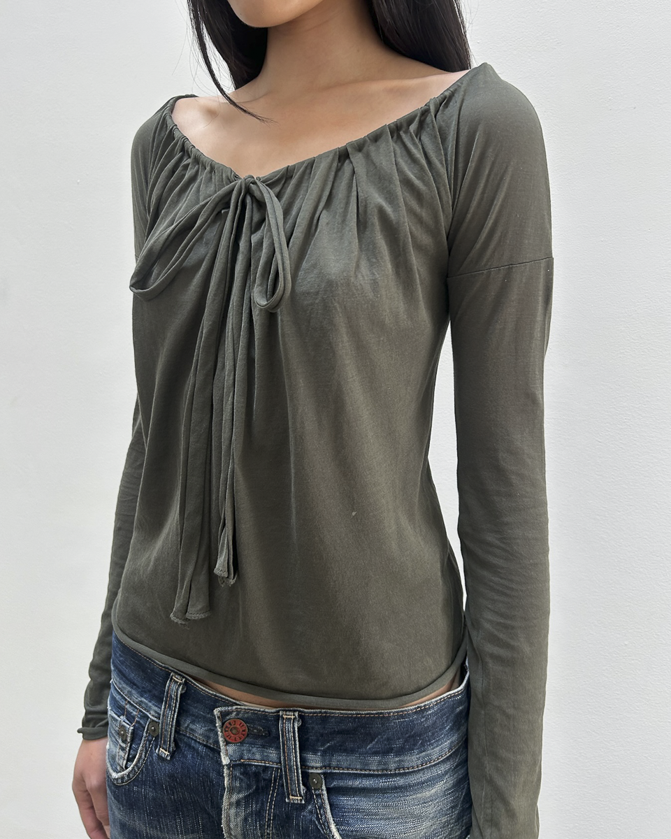 Gucci Ruched Tie-Front Top