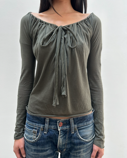 Gucci Ruched Tie-Front Top