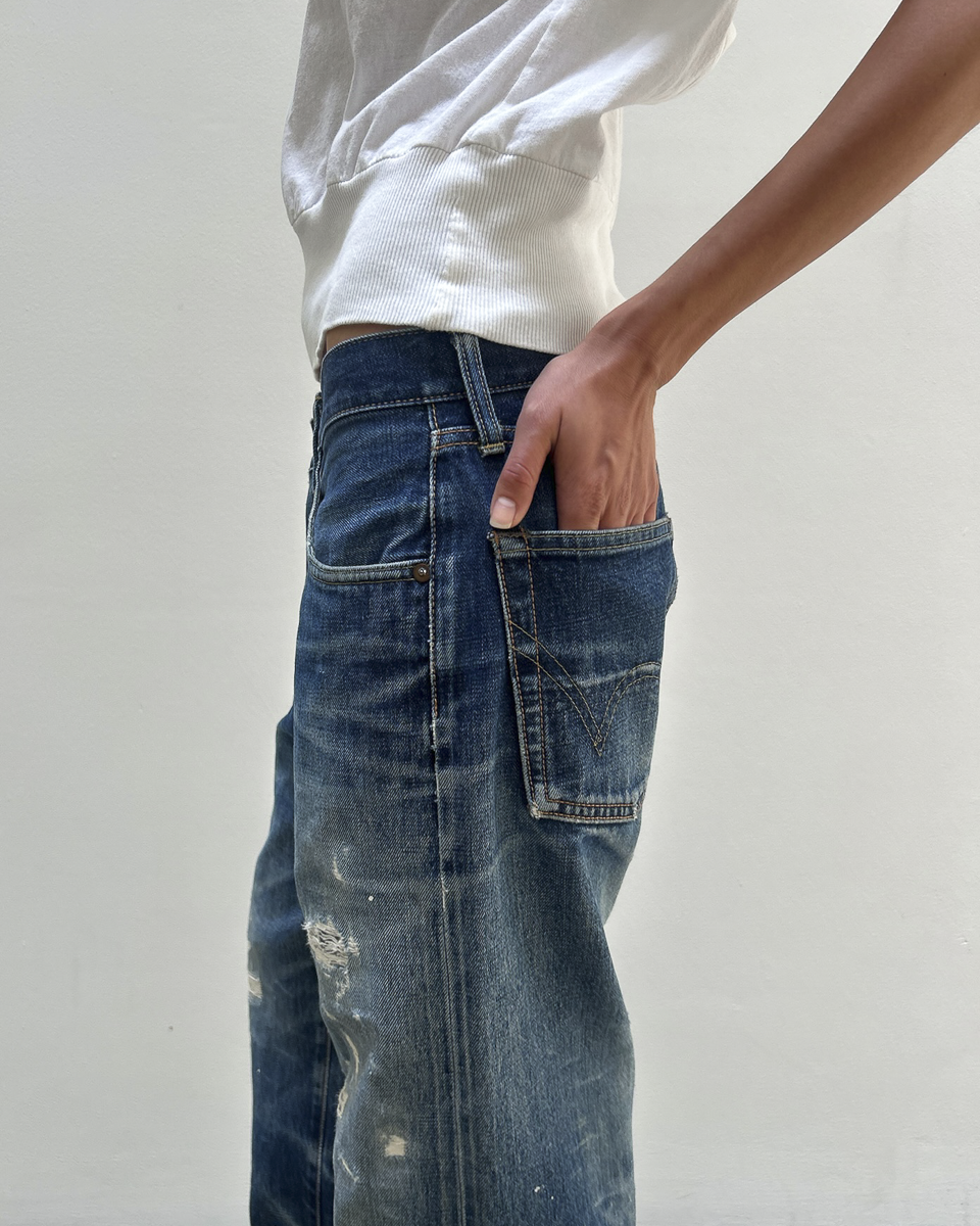Edwin 505 Selvedge Distressed Denim