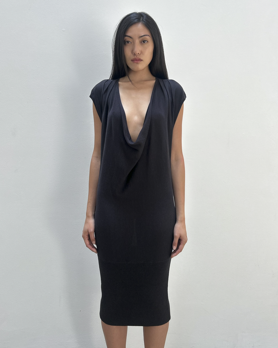 Diane von Furstenberg Silk-Cotton Cowl Neck Dress