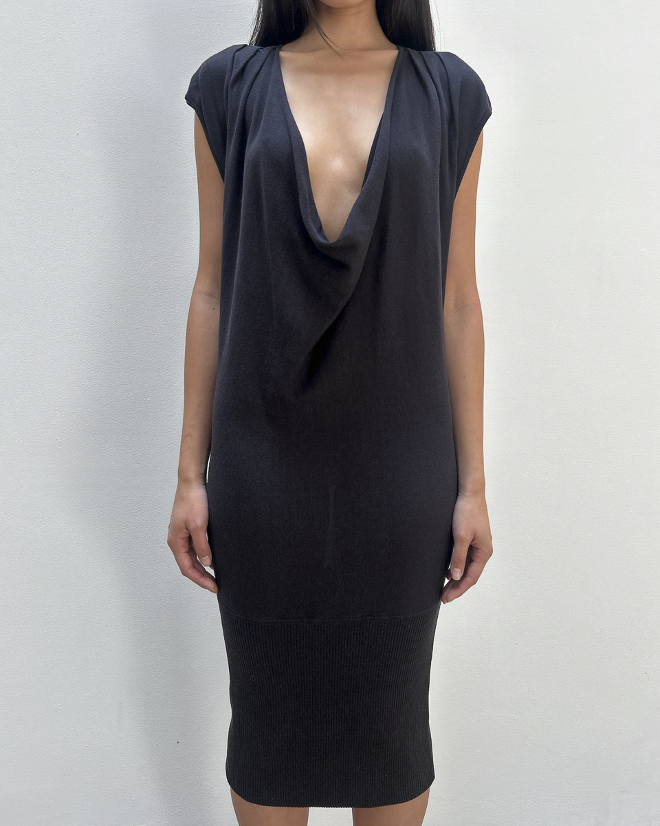 Diane von Furstenberg Silk-Cotton Cowl Neck Dress