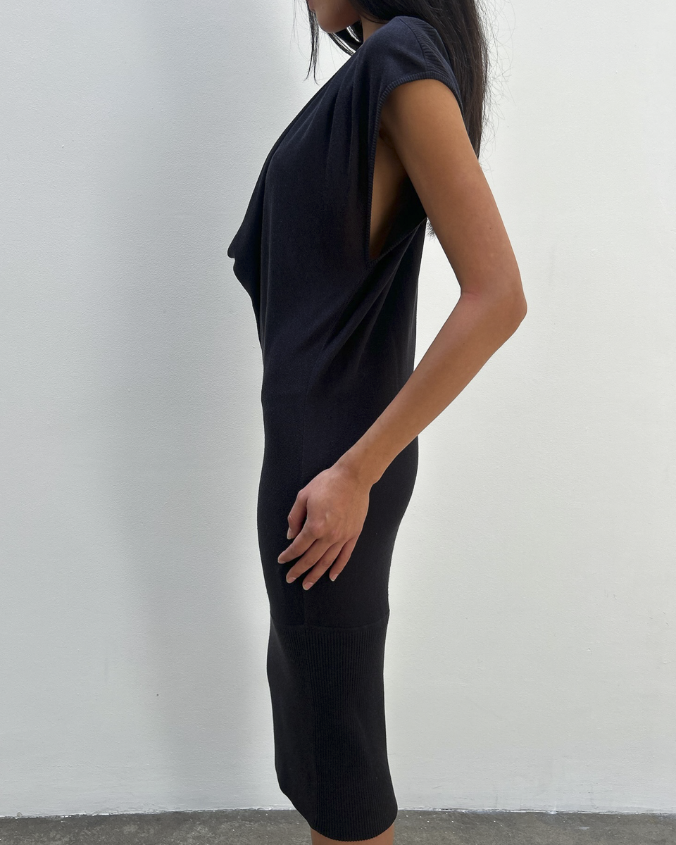Diane von Furstenberg Silk-Cotton Cowl Neck Dress