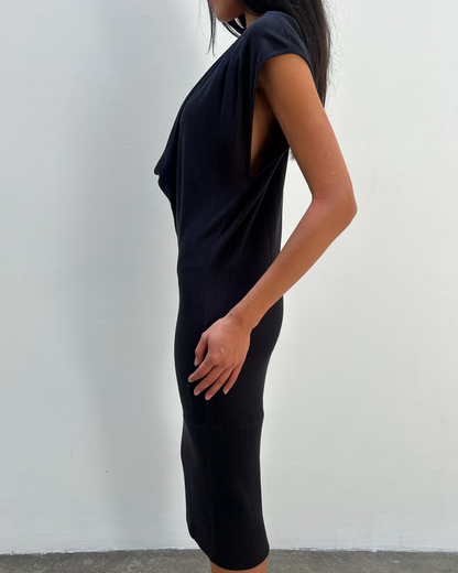 Diane von Furstenberg Silk-Cotton Cowl Neck Dress