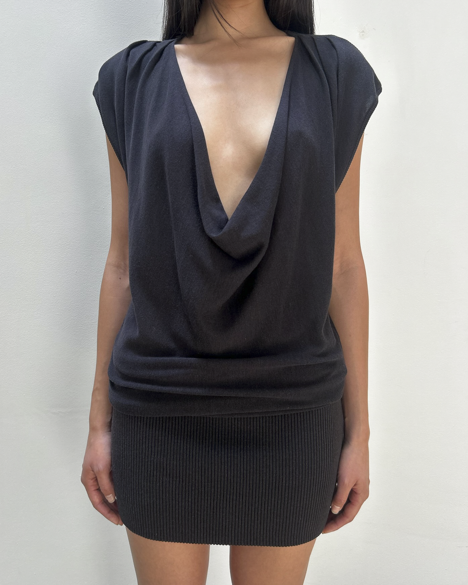 Diane von Furstenberg Silk-Cotton Cowl Neck Dress