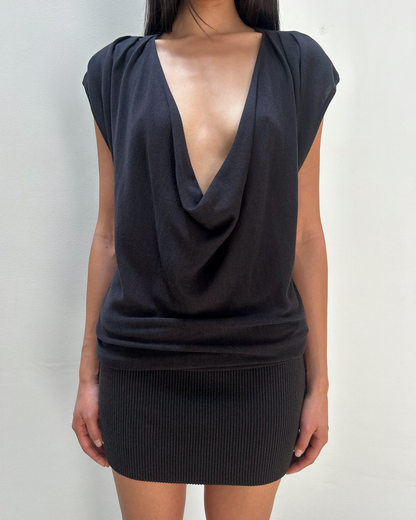 Diane von Furstenberg Silk-Cotton Cowl Neck Dress