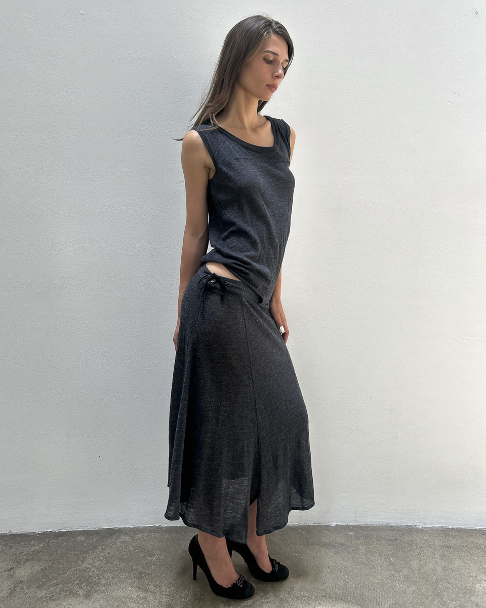 Yohji Yamamoto +NOIR Asymmetrical Cut-Out Dress
