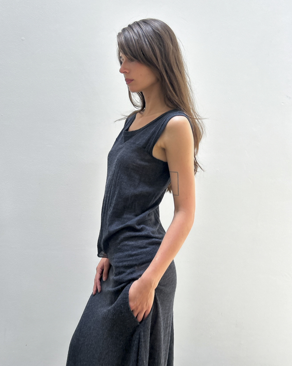 Yohji Yamamoto +NOIR Asymmetrical Cut-Out Dress