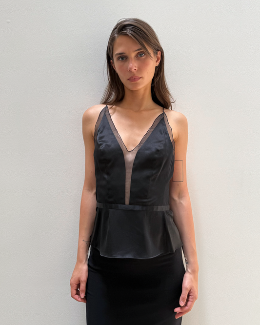 Narciso Rodriguez Silk Peplum Top