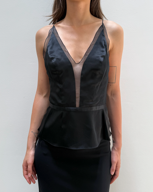 Narciso Rodriguez Silk Peplum Top