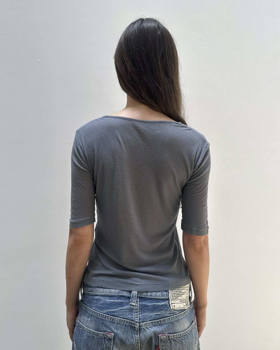 Y's Yohji Yamamoto 3/4 Sleeve Top