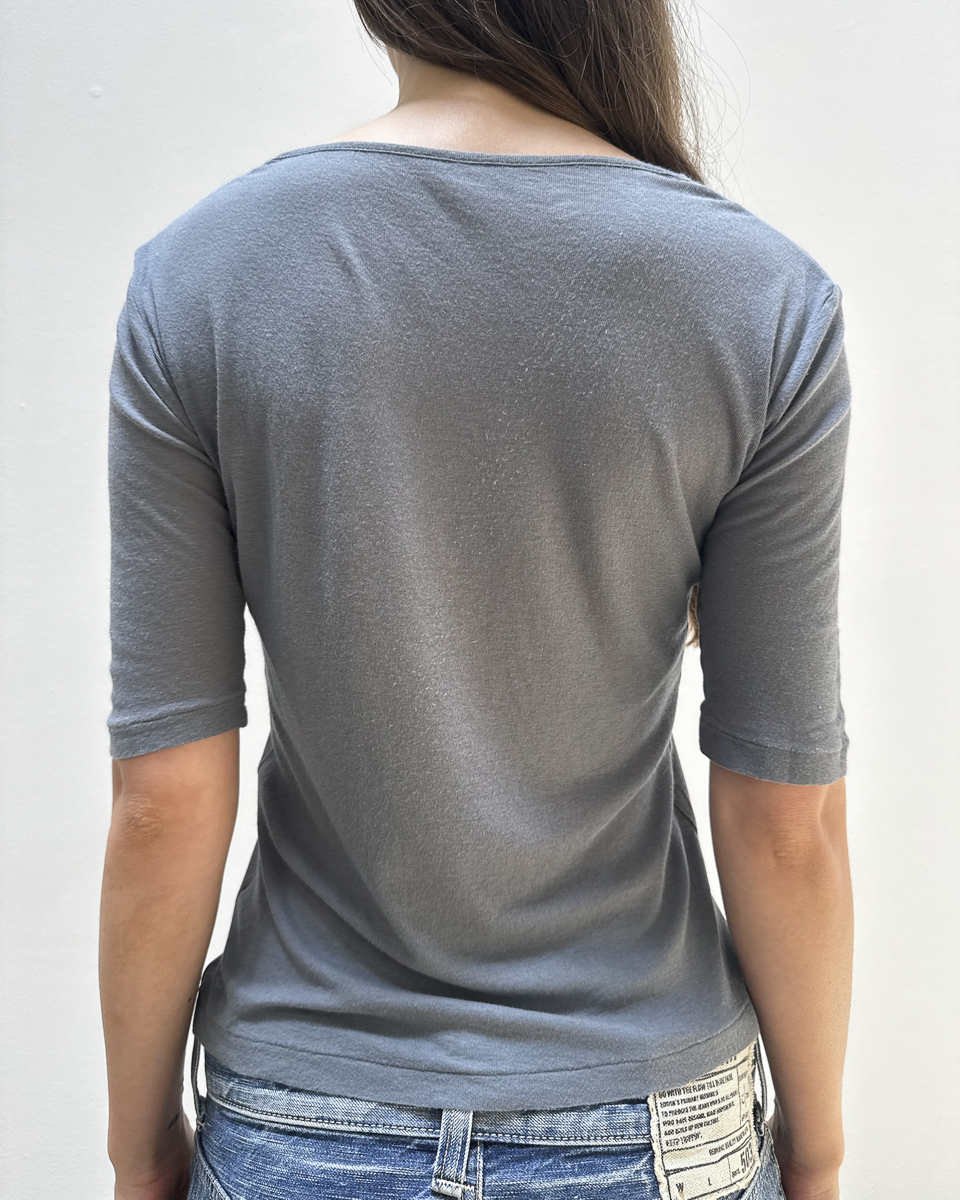 Y's Yohji Yamamoto 3/4 Sleeve Top