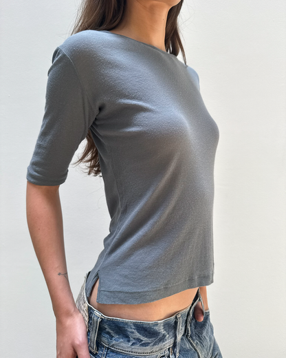 Y's Yohji Yamamoto 3/4 Sleeve Top